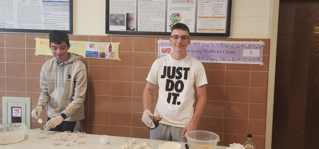 students serving ice cream
